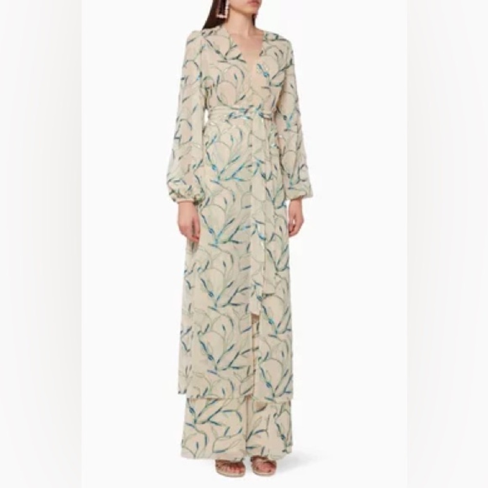 Alexis ‘Amaia’ Embroidered Chiffon Kaftan Small
